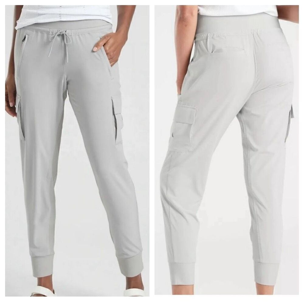 Athleta Sutton Joggers in Light Grey Size 10